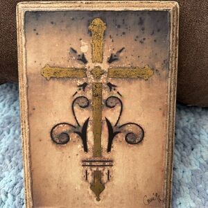 Preloved: Vintage Gold Cross Wall Art Decor
